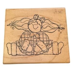 DOTS Q275 Silly Sally Doing The Splits Large Rubber Stamp